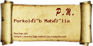 Porkoláb Mahália névjegykártya